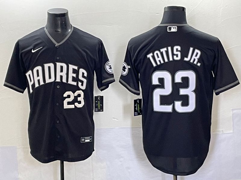 Men 2025 San Diego Padres 23 Tatis jr Black Game Nike MLB Jersey style 7035
